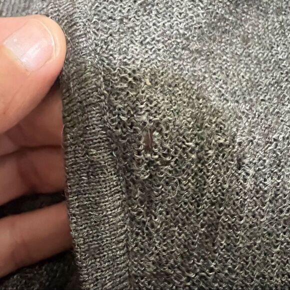 HELMUT LANG Medium Alpaca Silk Blend Gray Taupe Open Cardigan - Picture 11 of 12